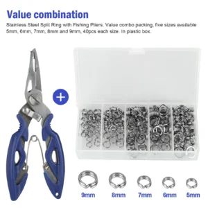 200Pcs Fishing Split Rings Set