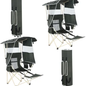 Camping Chair with Canopy,  Removable Footrest