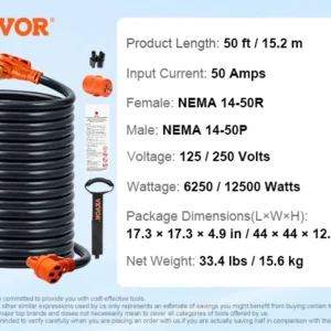 25/50 ft RV Extension Cord 30/50 Amp